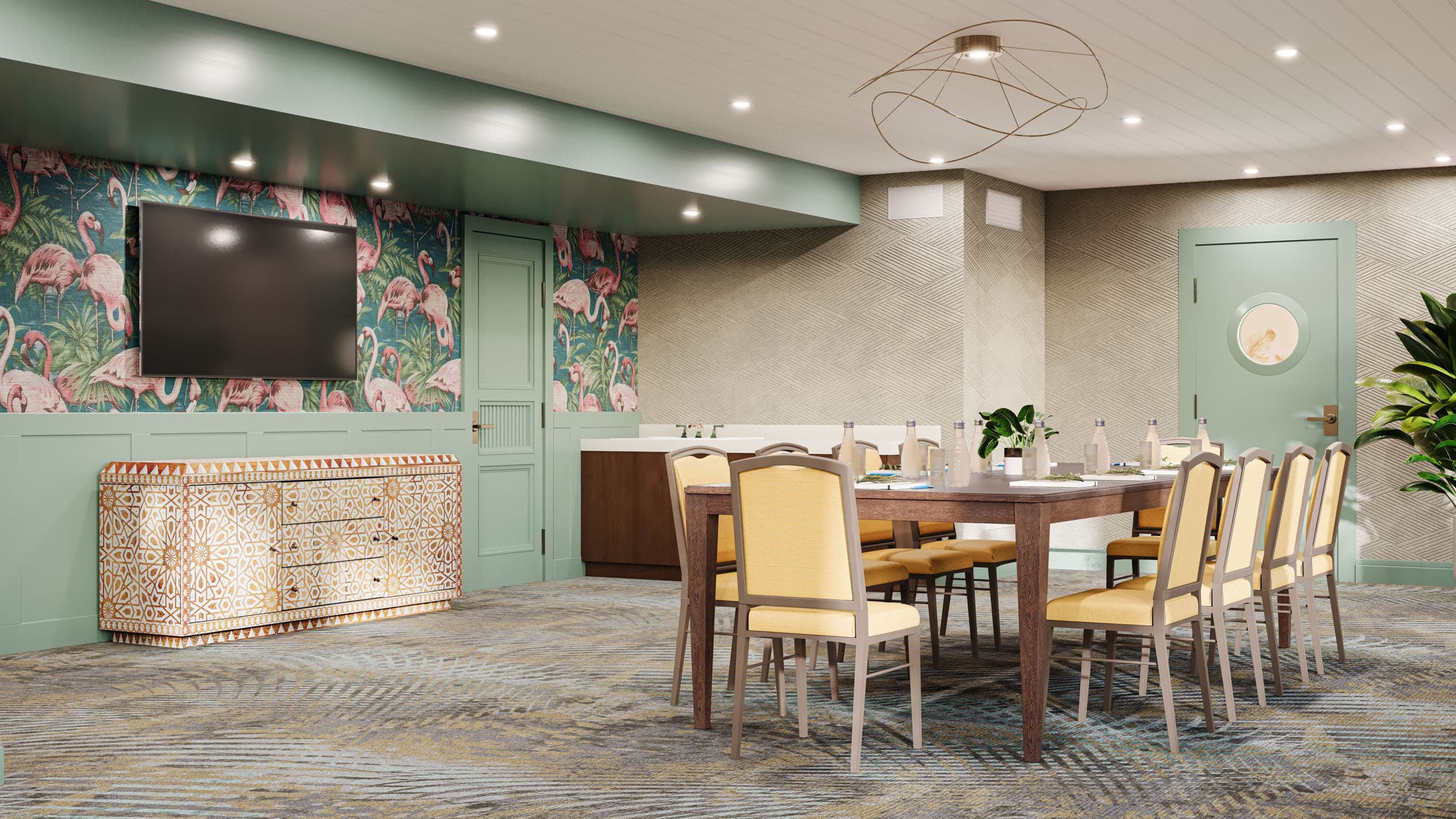 A brightly lit meeting room with lots of space at Ocean Key Resort