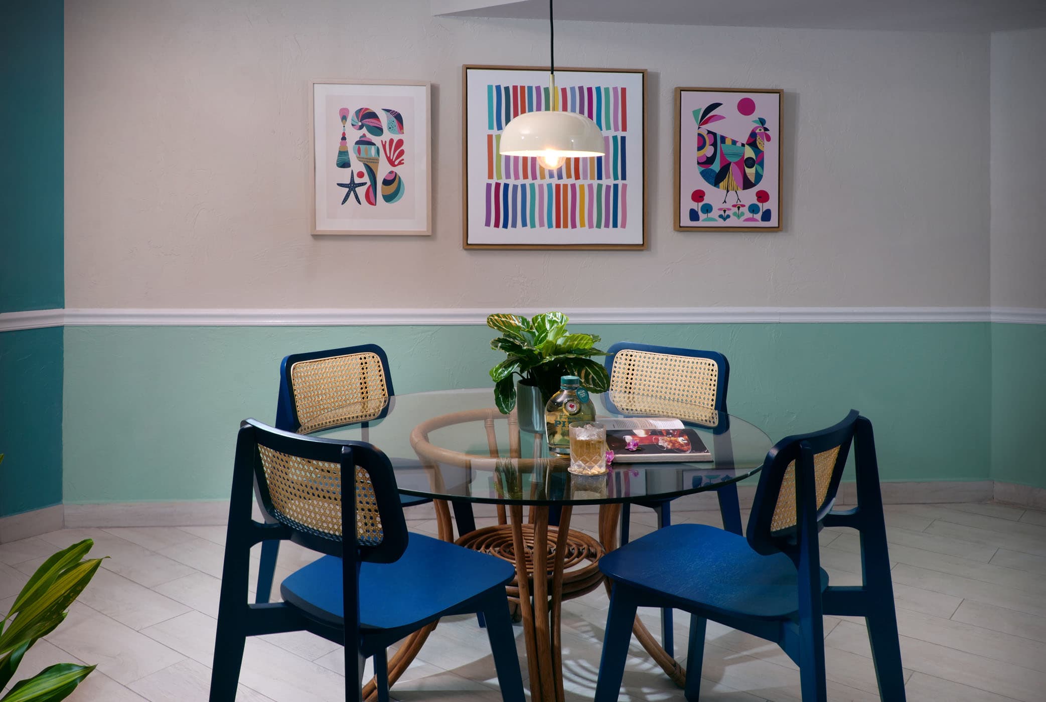 A dining table in a 2 bedroom suite at Ocean Key