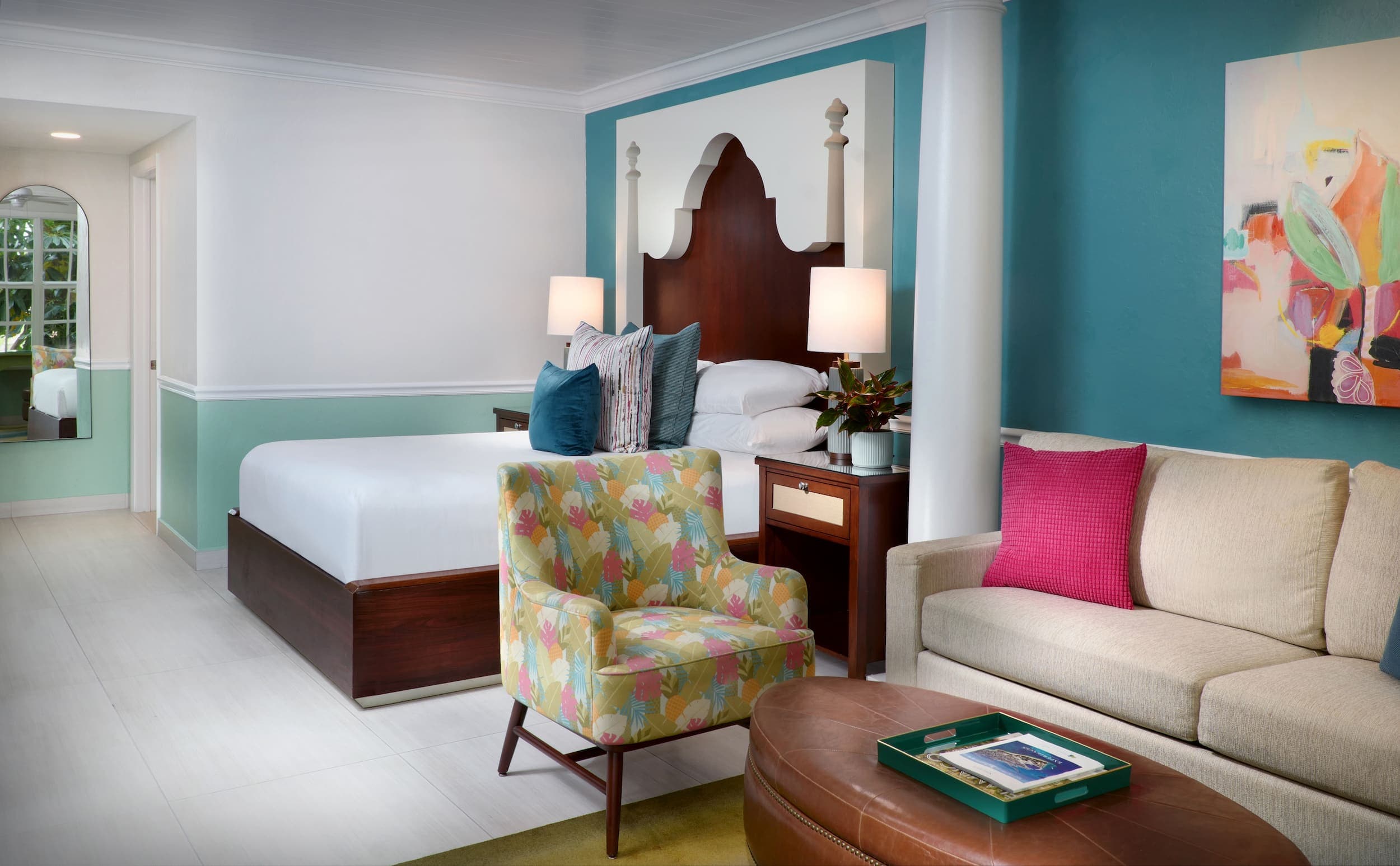 Standard Guestroom with large bed and living space at Ocean Key Resort
