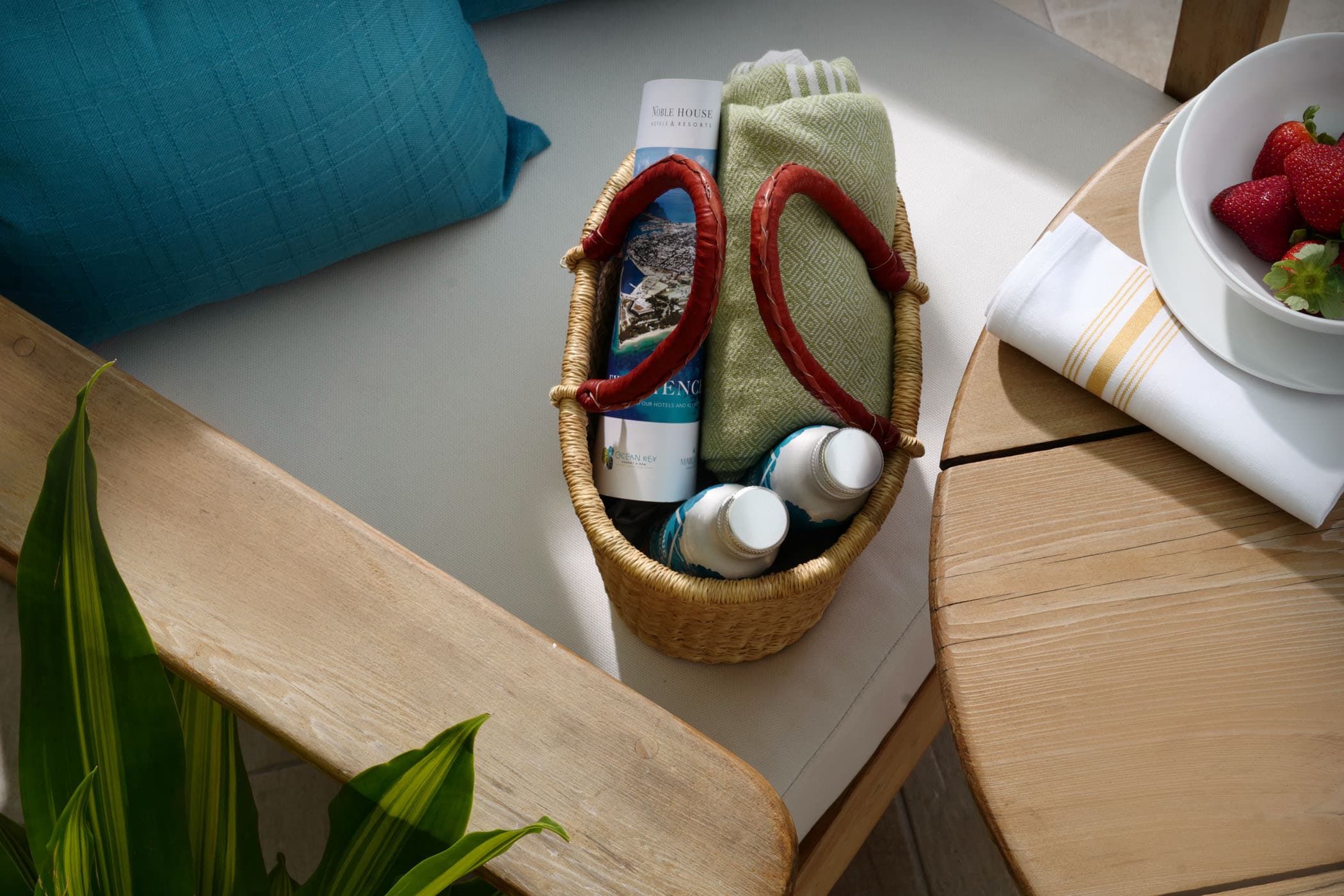 A beach bag with essentials at Ocean Key