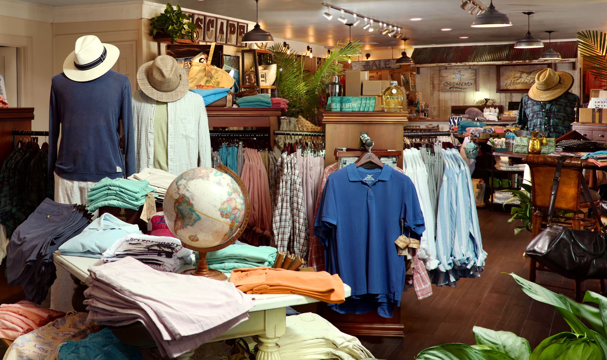 The interior of the Store selling clothing and other goods