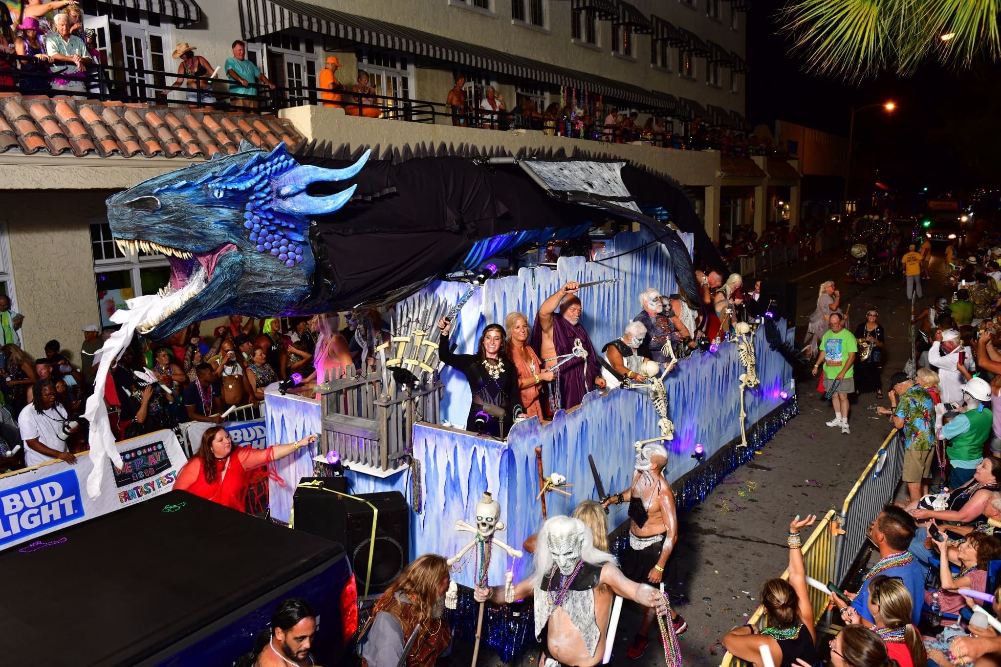 A dragon float for Fantasy Fest in the street new Ocean Key Resort