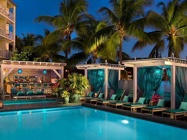 Ocean Key Resort Pool at nighttime