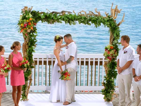 Waterfront wedding ceremony.