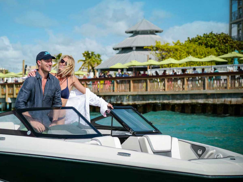 Couple on boat in Key West