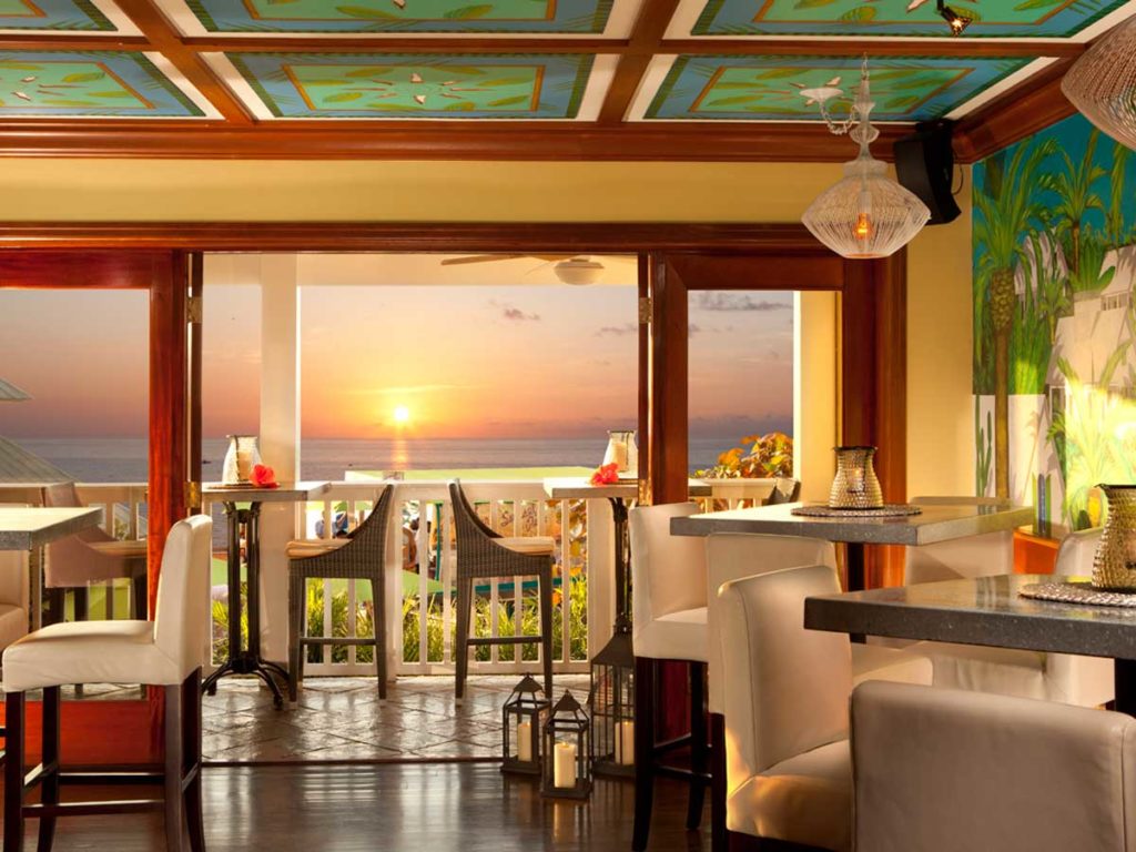 Sunset in dining room at Ocean Key Resort