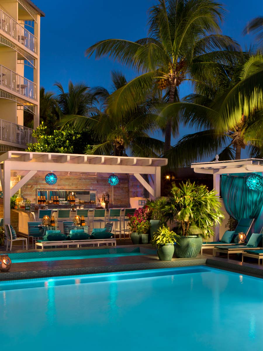 Pool at nighttime Ocean Key Resort