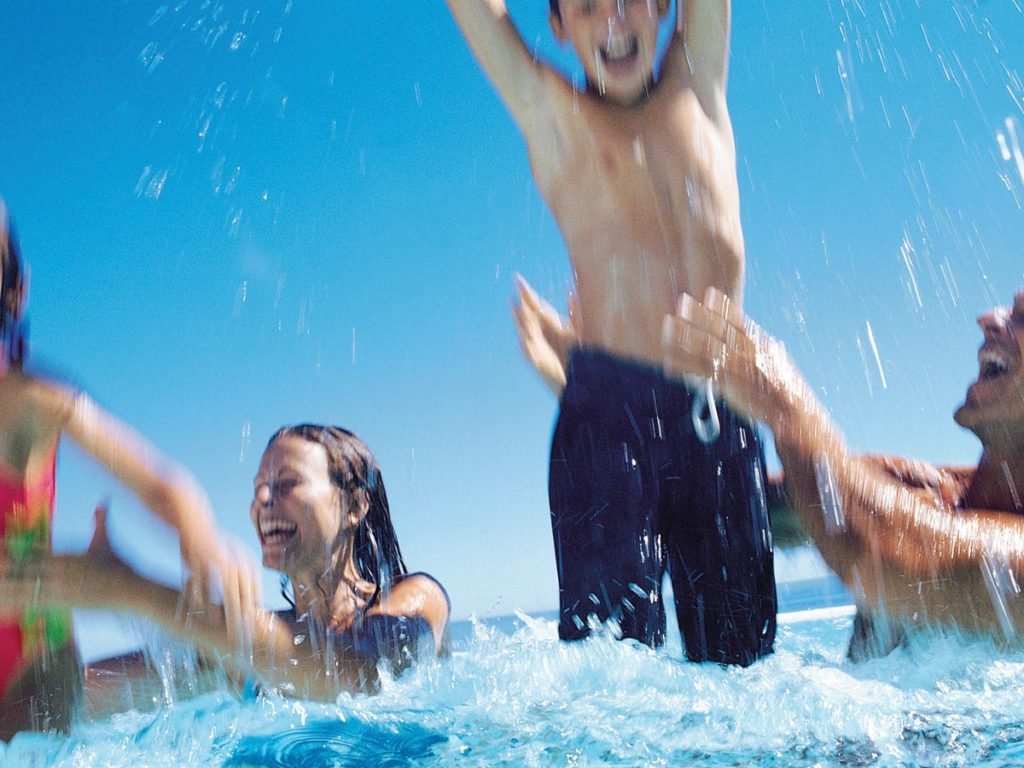 Family in Pool