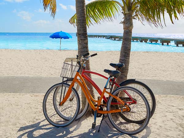 Bikes on the beach.