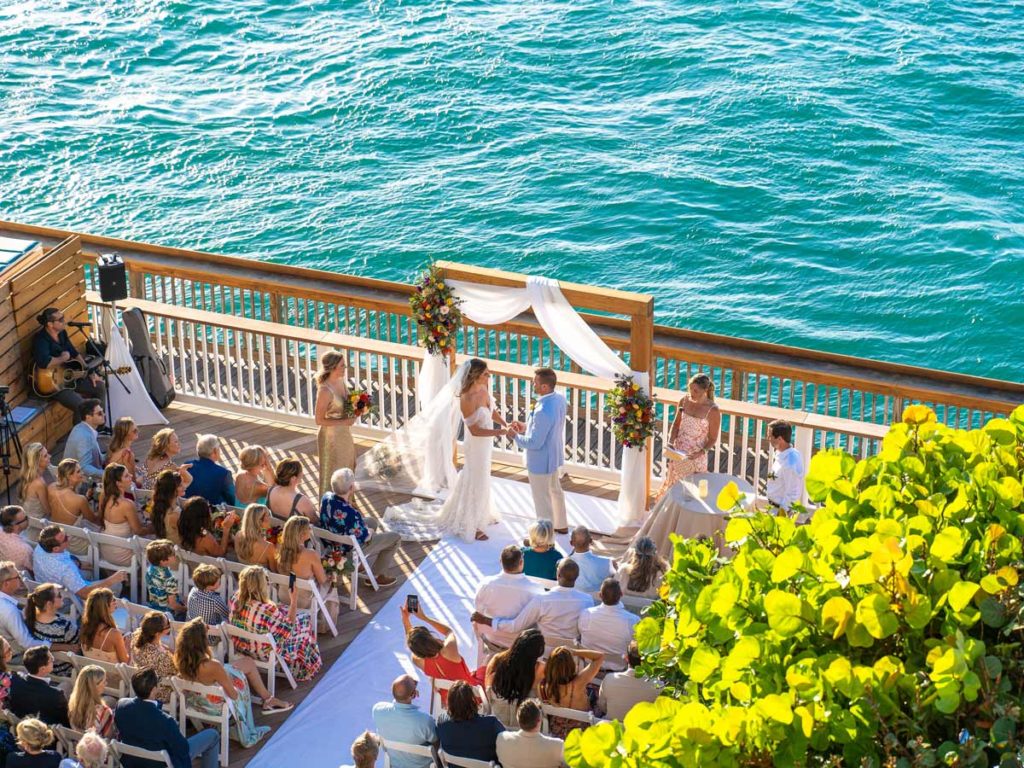 Aerial View Of A Wedding At Ocean Key.