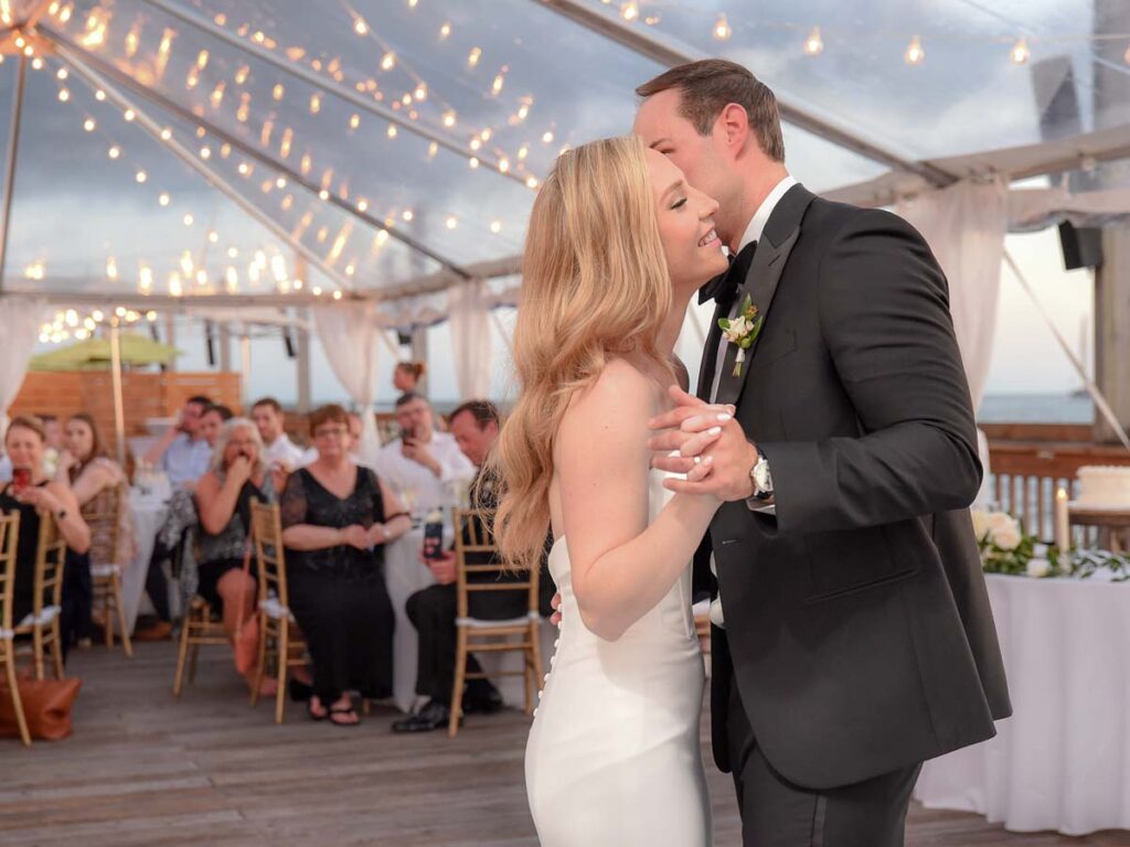 Couple Dancing At Their Wedding.