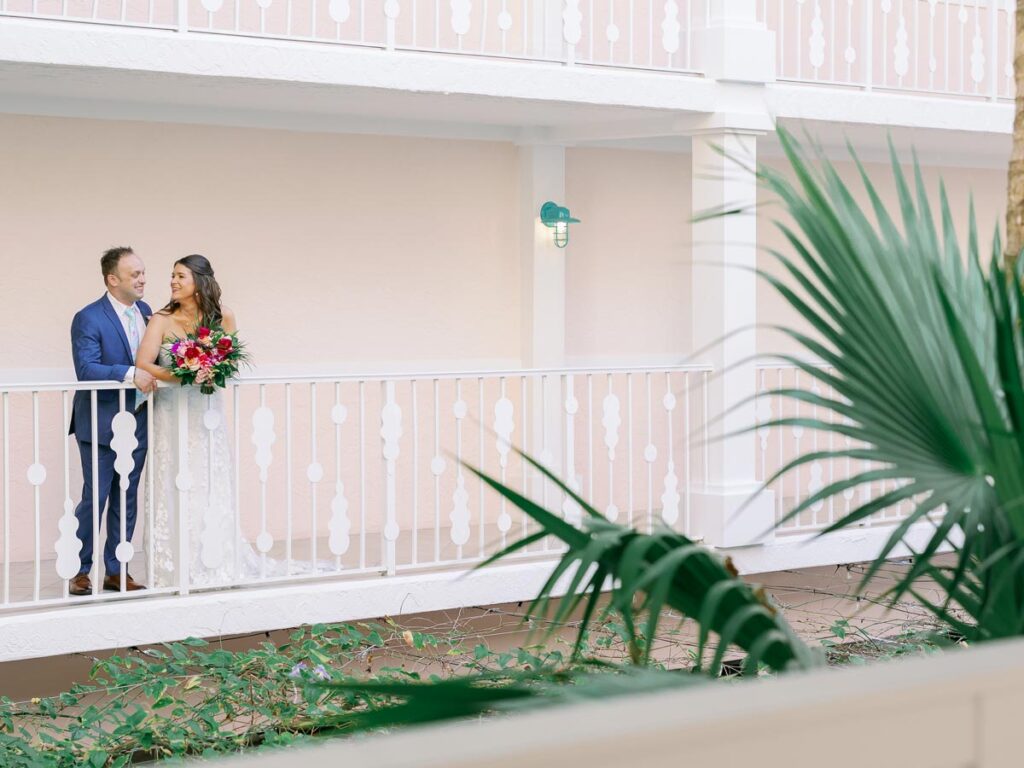 Bride And Groom On The Balcony