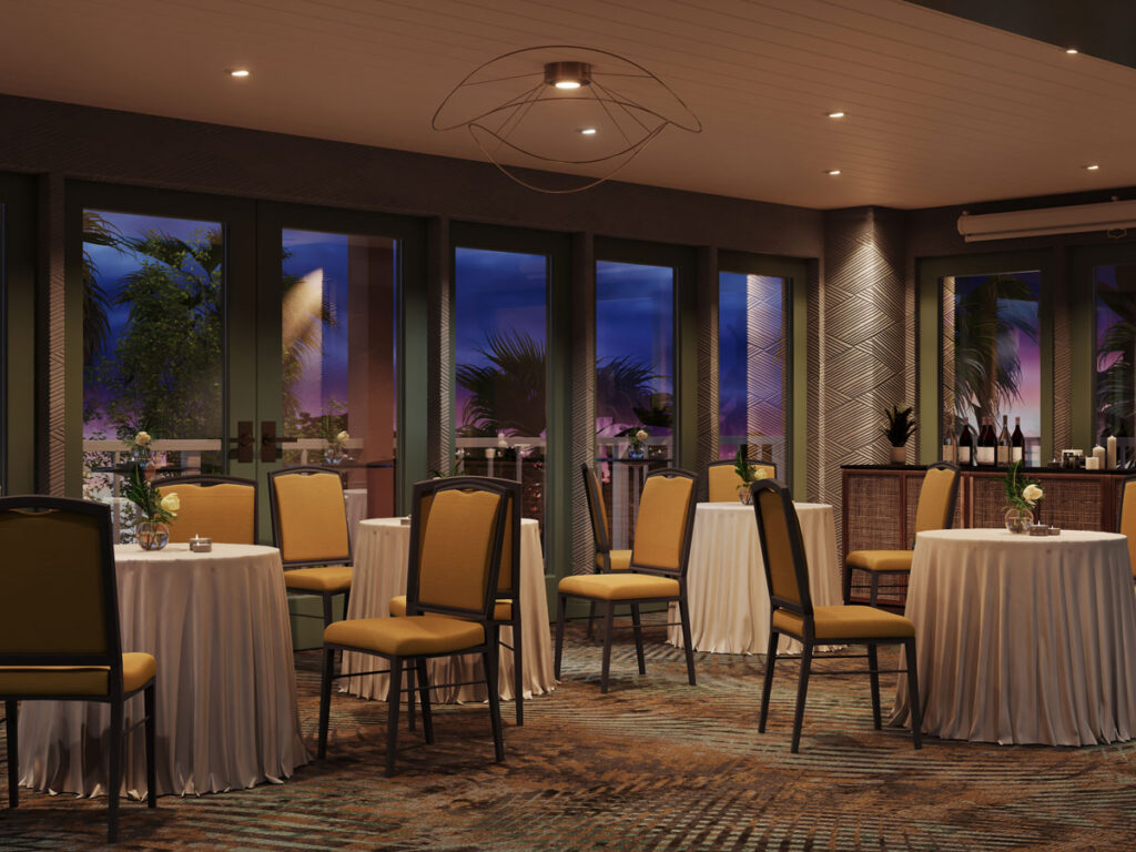 Indoor Meeting With A Sunset View